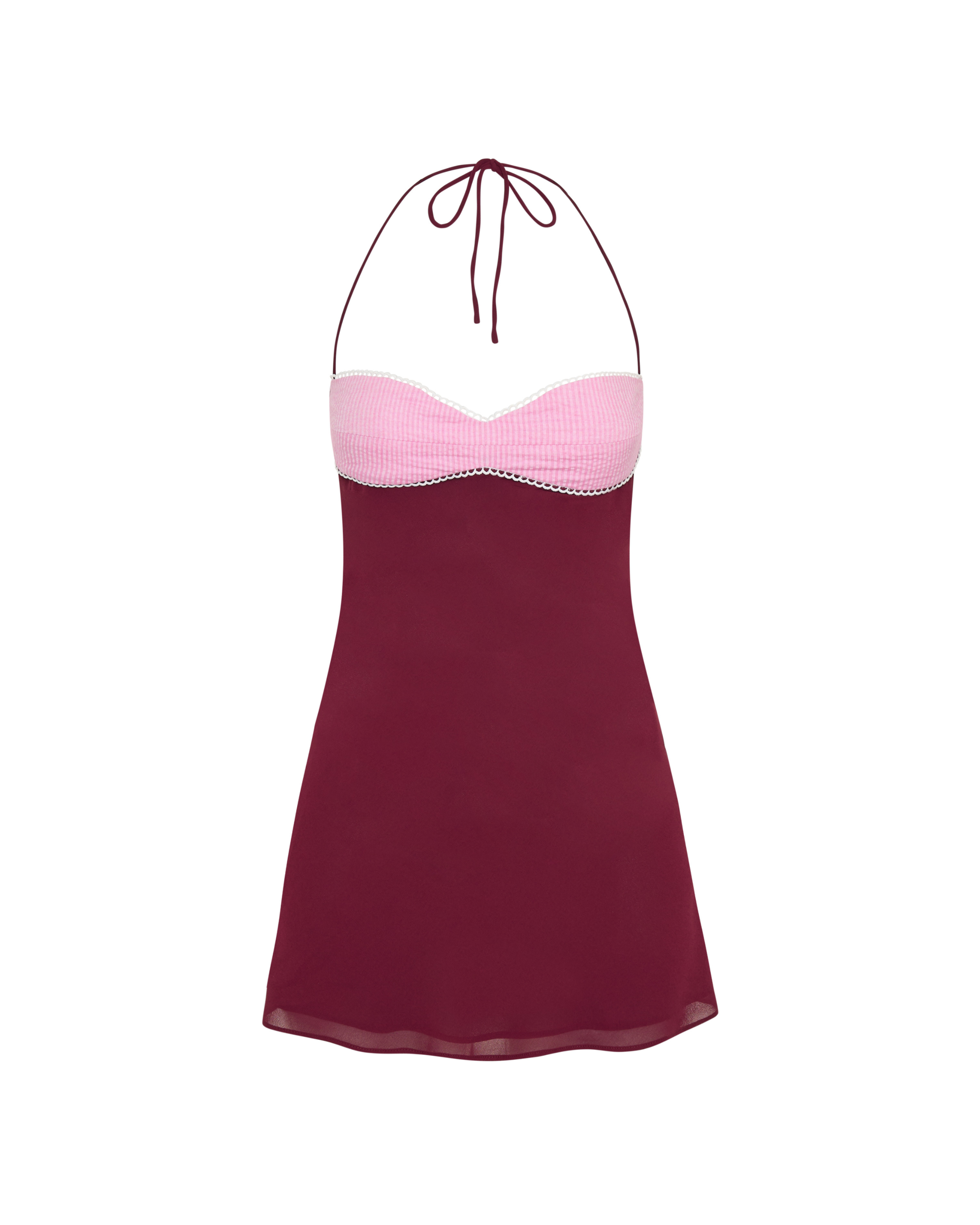silence noise audrey red a line mini slip dress Silence + Noise Audrey Mock Neck Mini Dress