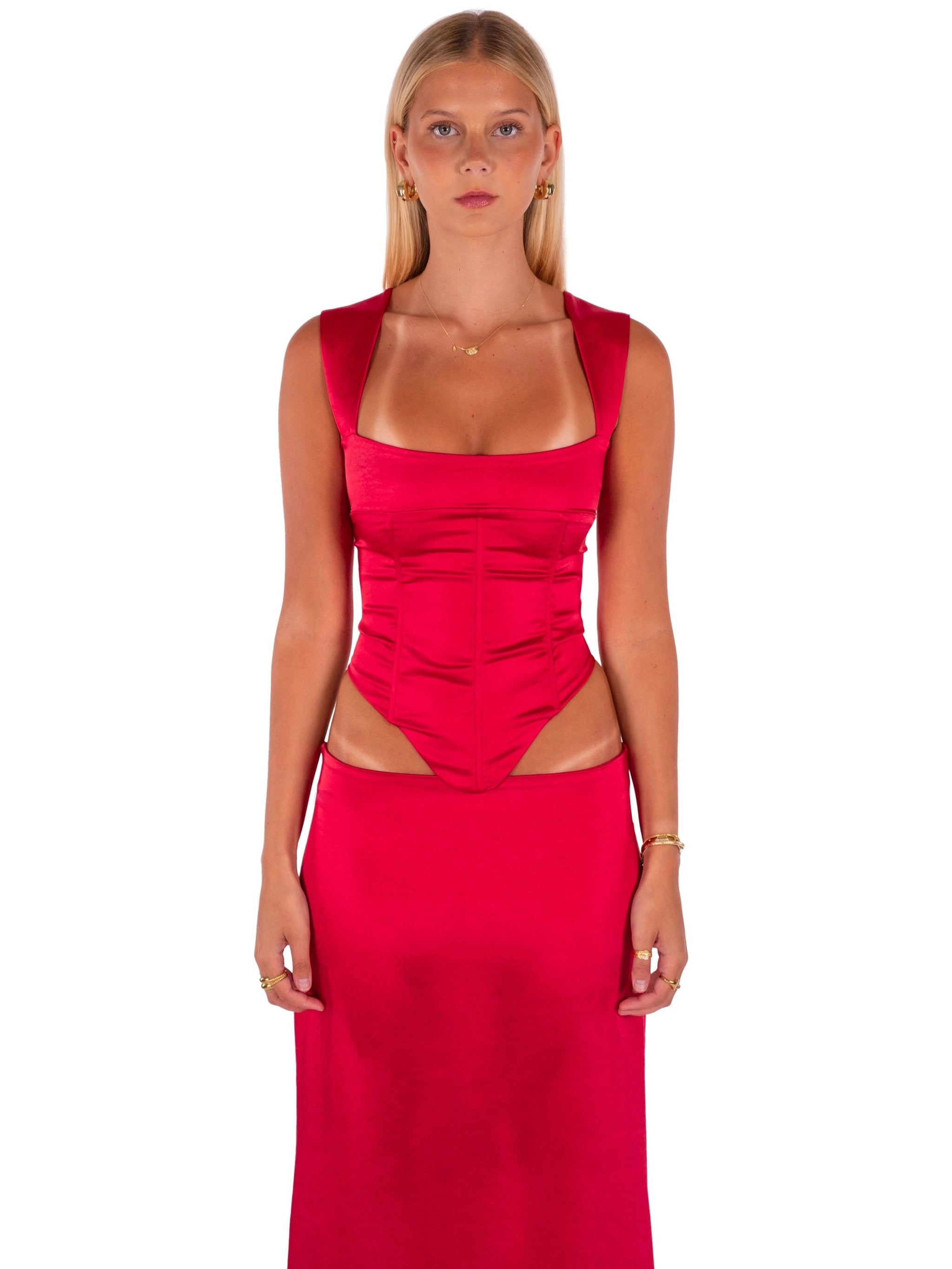 Valerie Maxi Skirt | Cherry – I AM DELILAH US